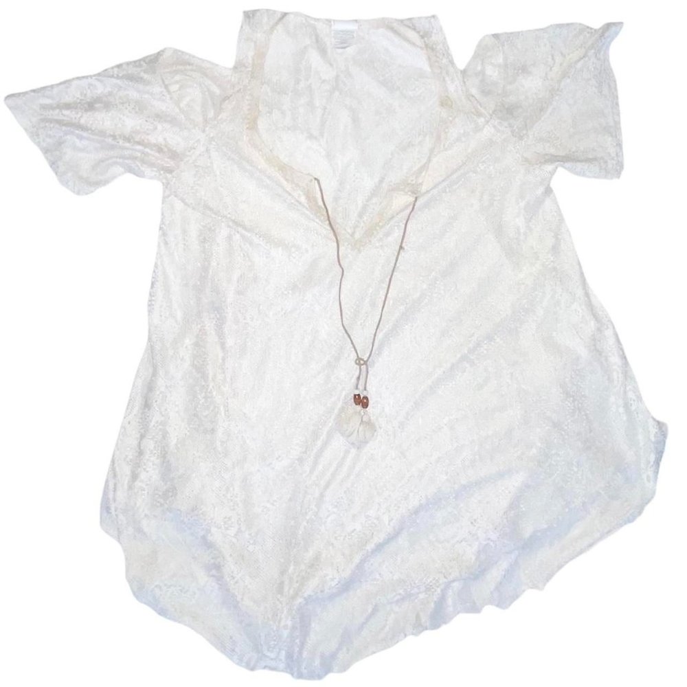 LUCKY BRAND WHITE LACE ONE SIZE SWIMSUIT COVER UP
